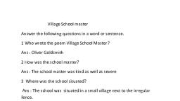 summary of the poem the village schoolmaster