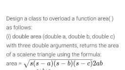 Function Overloading - Computer Application - MCQ Test - Teachmint