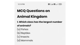 Objective Test 6 Animal Kingdom - Biology - MCQ Test - Teachmint