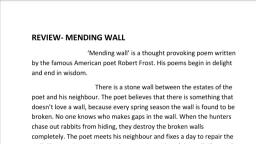 mending wall theme pdf