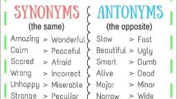 Synonyms-and-Antonyms- - English - Notes - Teachmint