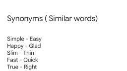 Synonyms - Maths - Notes - Teachmint