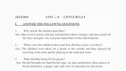 The Little Bully - English - Assignment - Teachmint