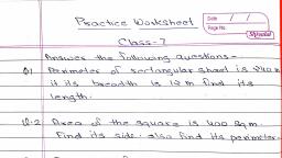 Worksheet Class 7 (6-Jan-21) - Mathematics - Assignment - Teachmint