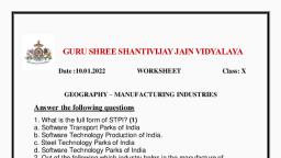 worksheet manufacturing geography notes teachmint