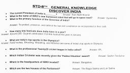 Topic-19 Discover India - G.K. - Notes - Teachmint