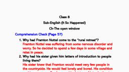 The Open Window, Class 8 CBSE English Lesson Summary, Explanation