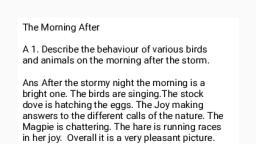 the morning after 1.pdf - Alternative English - Notes - Teachmint