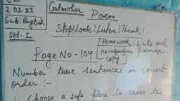 Stop! Look! Listen! Think! - English - Assignment - Teachmint