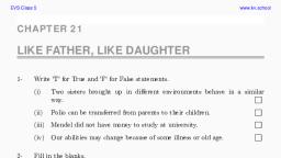 LIKE FATHER, LIKE DAUGHTER - ENVIRONMENTAL STUDIES CBSE-V