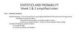 Module 1: Illustrating A Random Variable (Discrete & Continuous ...