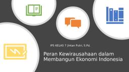 PPT KEWIRAUSAHAAN.pptx - Ilmu Pengetahuan Sosial - Notes - Teachmint