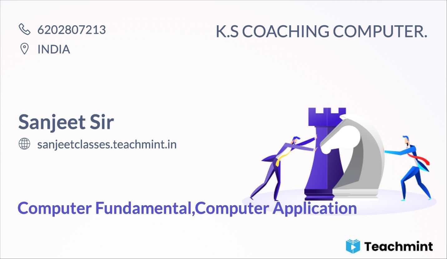 K.S COACHING COMPUTER.; Online Classes; Teach Online; Online Teaching; Virtual Classroom