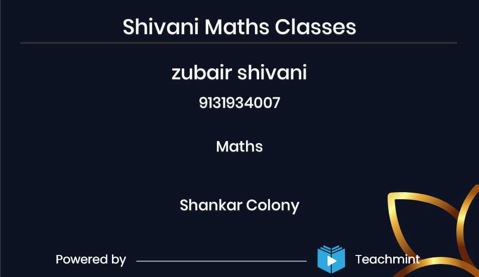 Shivani Maths Classes; Online Classes; Teach Online; Online Teaching; Virtual Classroom