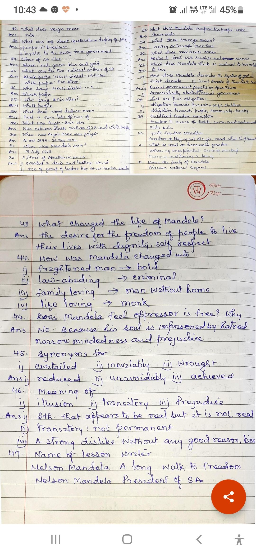 Summary Of Chapter Nelson Mandela Class 10th