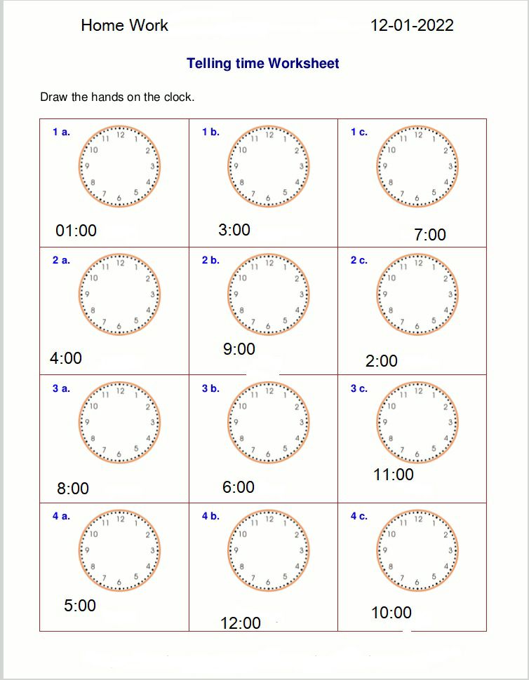 Clock - Maths - Assignment - Teachmint