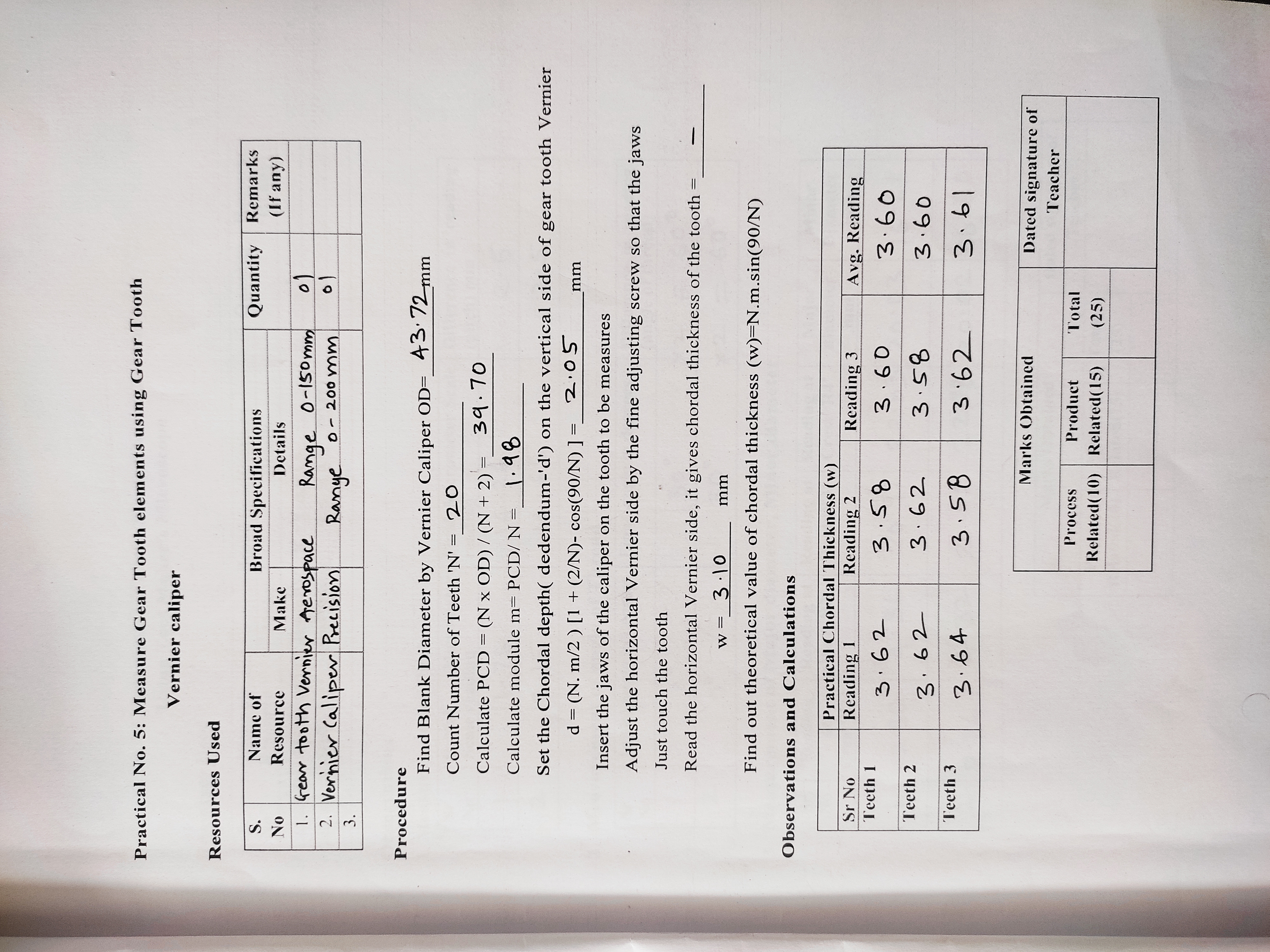 Vernier 2024 caliper practical