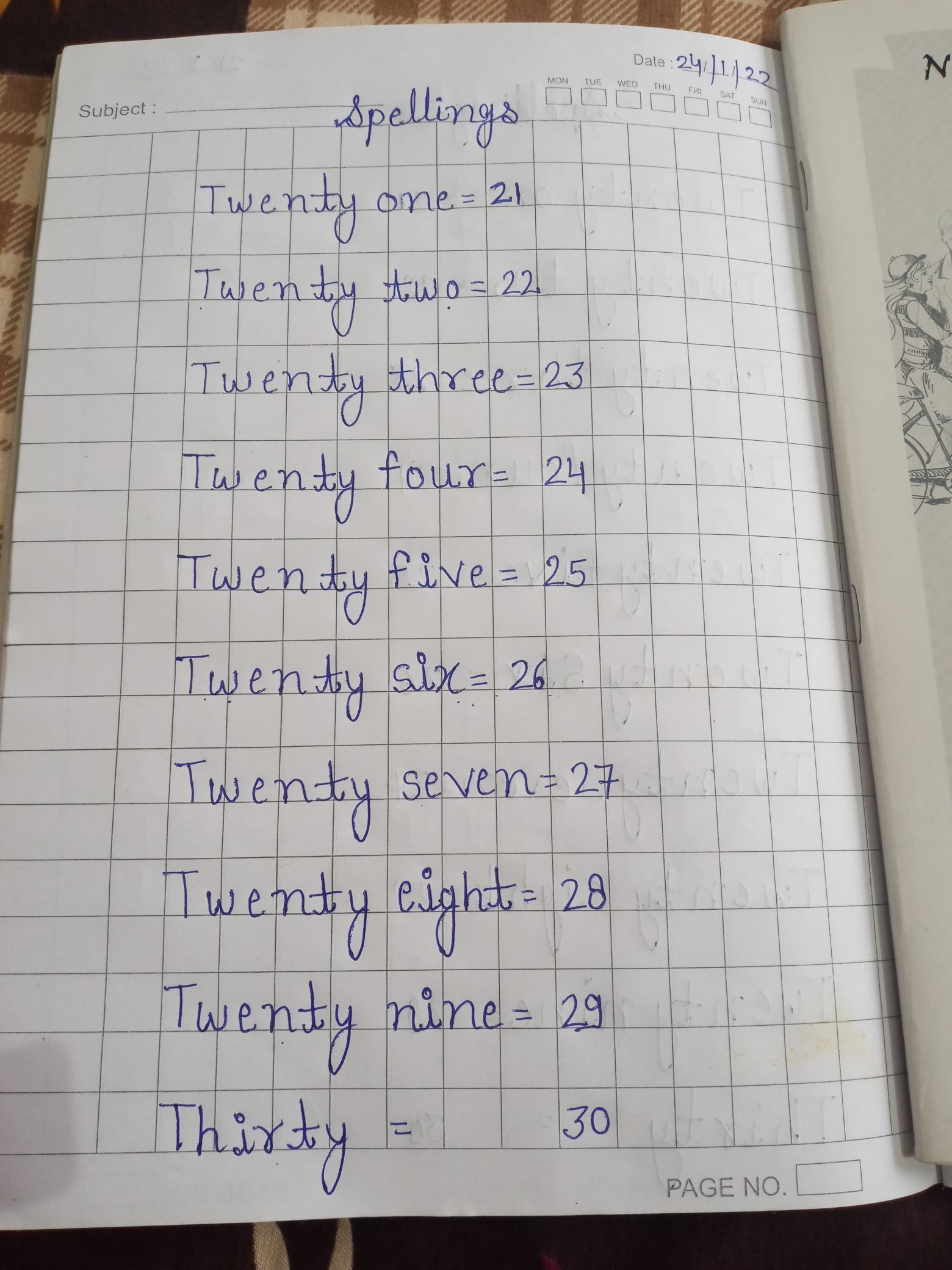 21 To 30 Spellings - Maths - Assignment - Teachmint