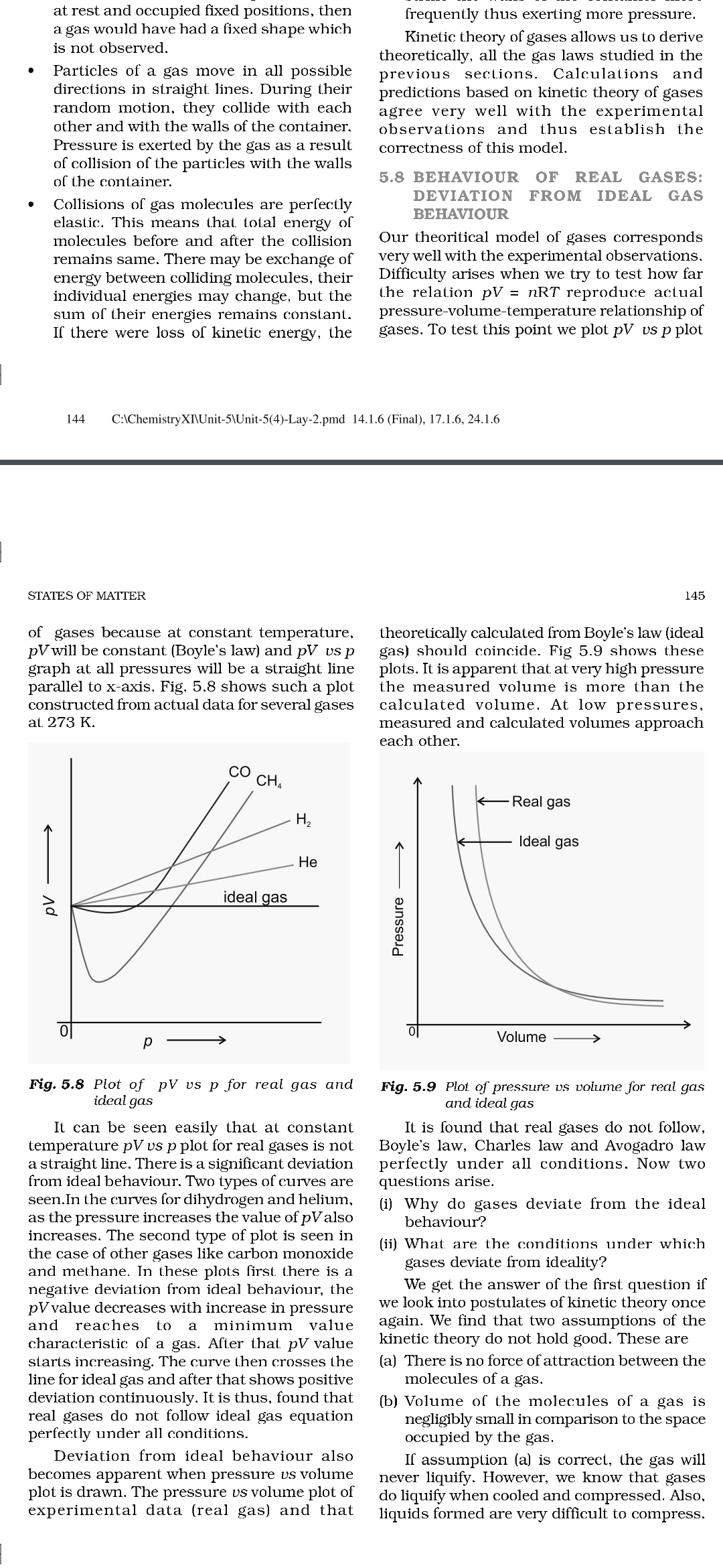 REAL GASES, DEVIATION FROM IDEAL GAS BEHAVIOUR