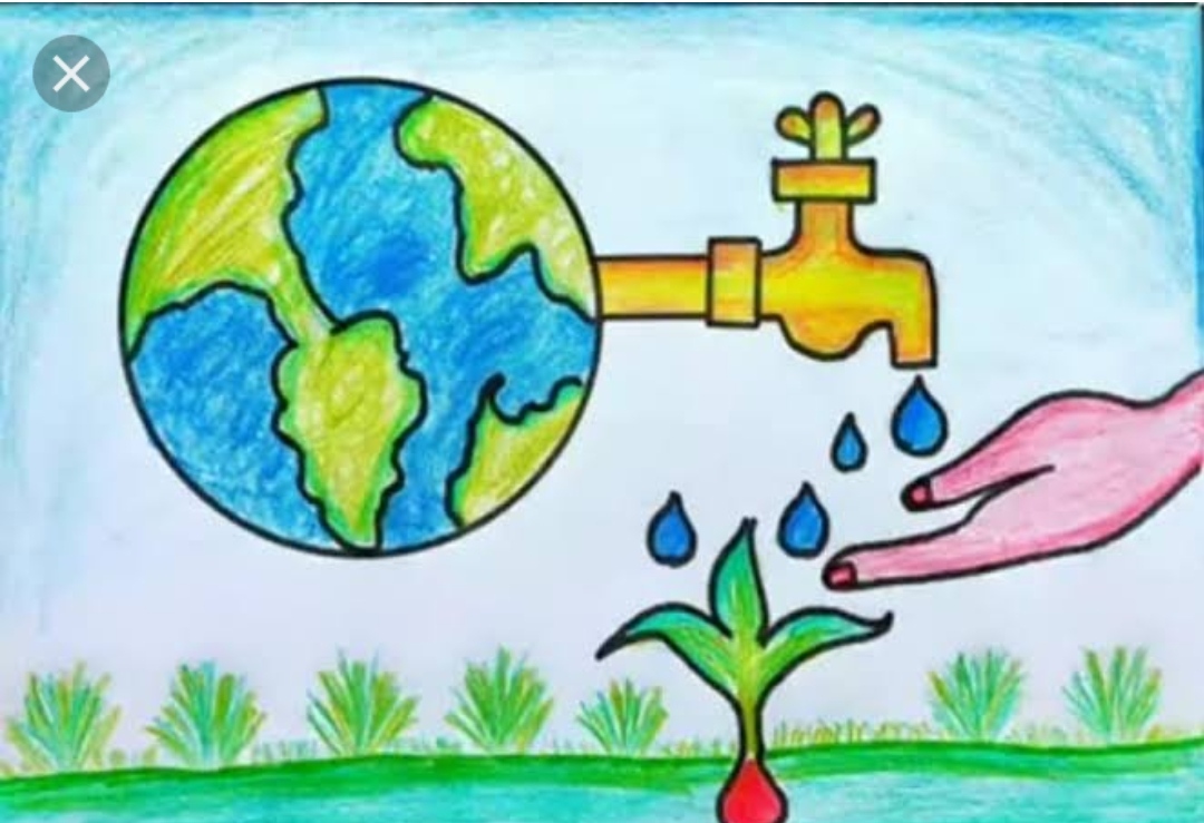 जल ही जीवन है पर चित्र बनाना सीखें || How to Draw Save Water Save Life  Scenery Easy step by step - YouTube