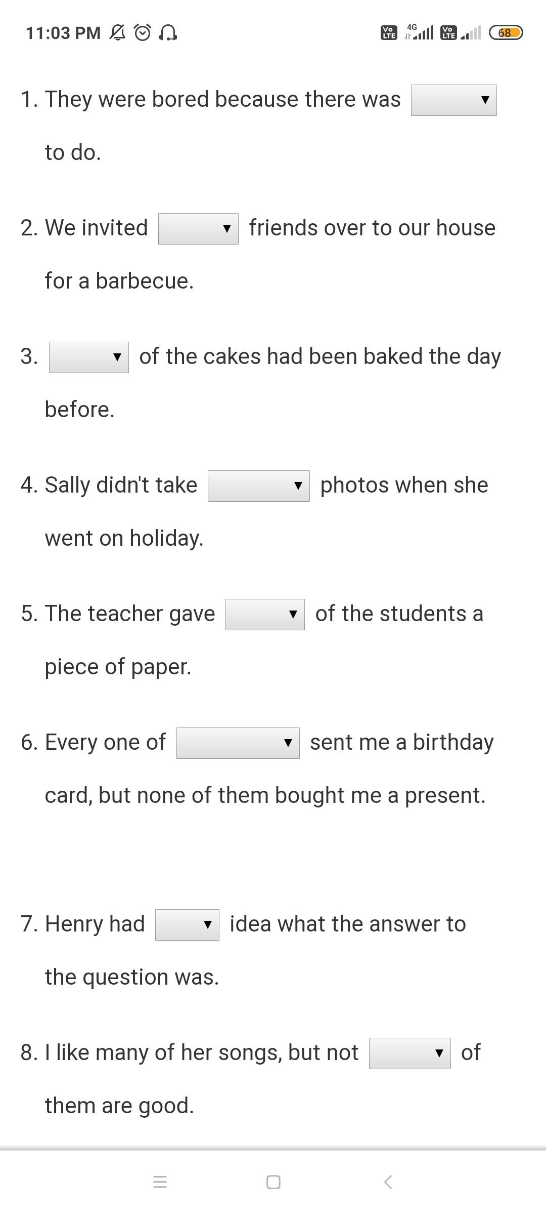 determiners assignment class 9