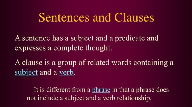 Sentence/Clause - English - Notes - Teachmint