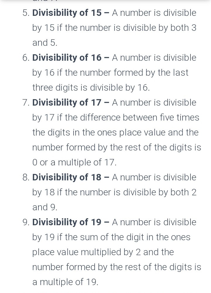 Divisibility Rule - All Subjects - Notes - Teachmint