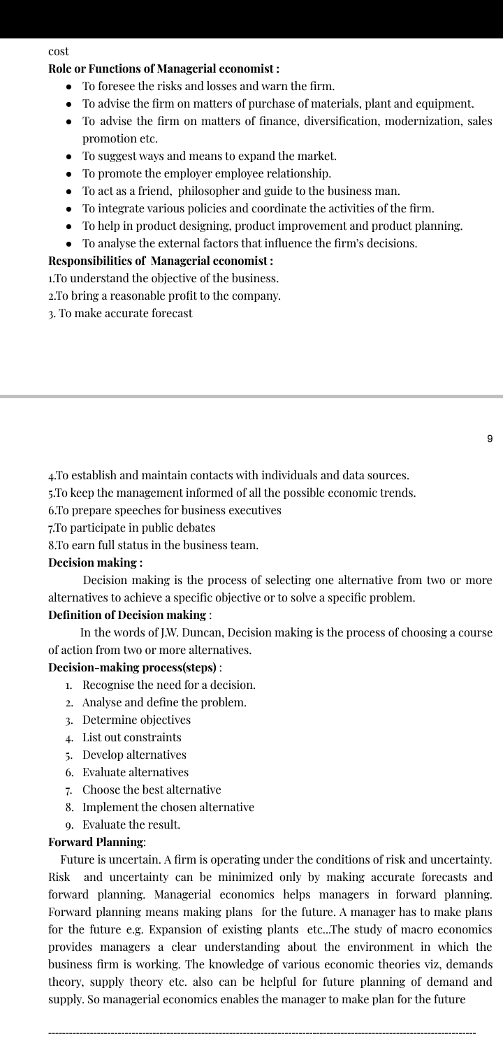 Page 1 - Managerial Economics - Notes - Teachmint