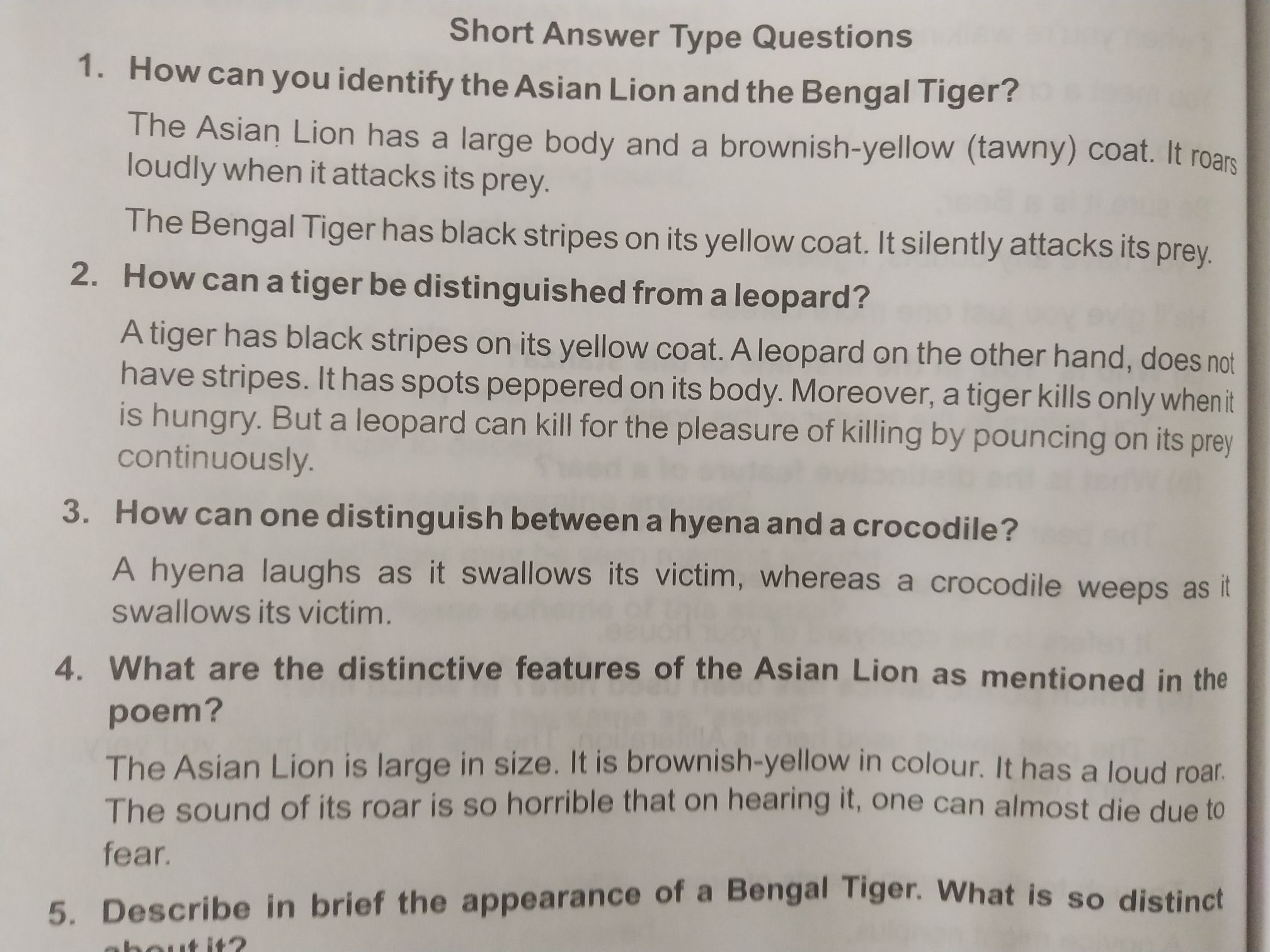 How To Tell Wild Animals - English - Assignment - Teachmint