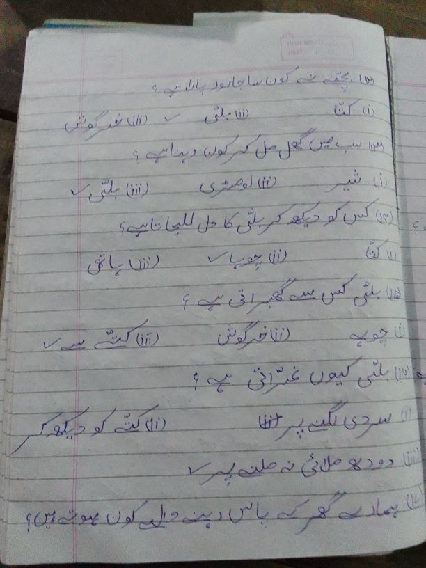 assignment written in urdu