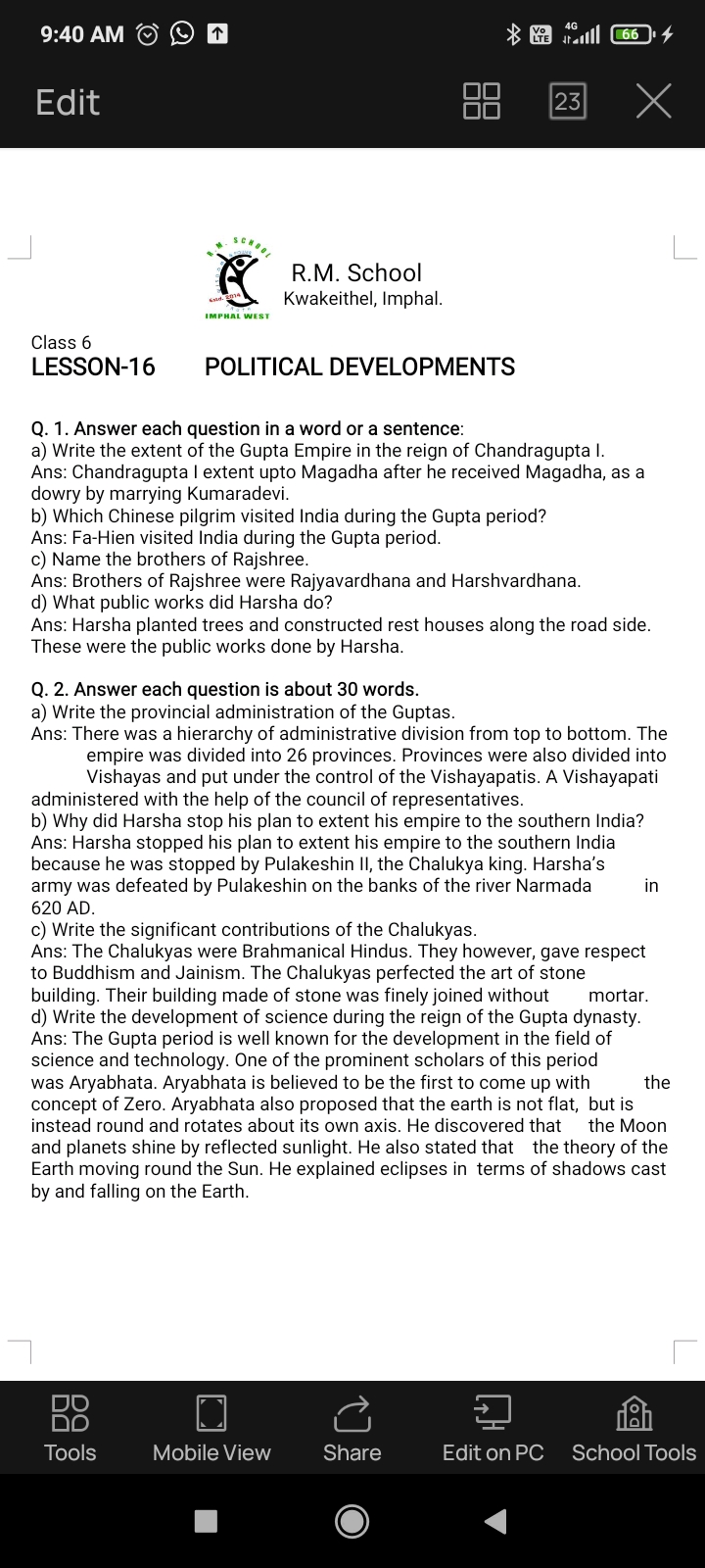 Chapter 16 (1) - History - Notes - Teachmint