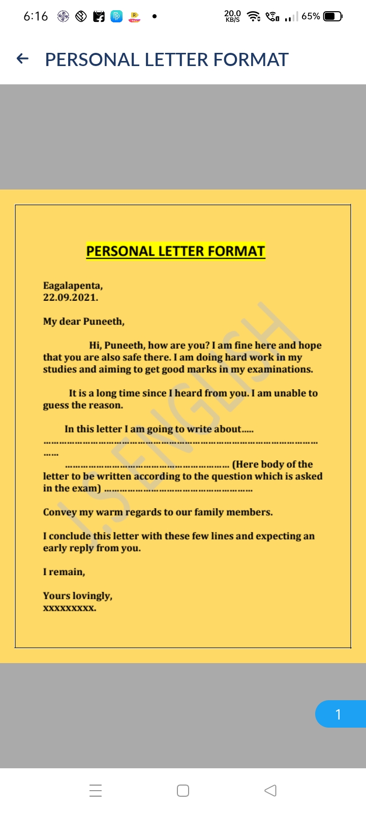 How To Write A Personal Letter Format