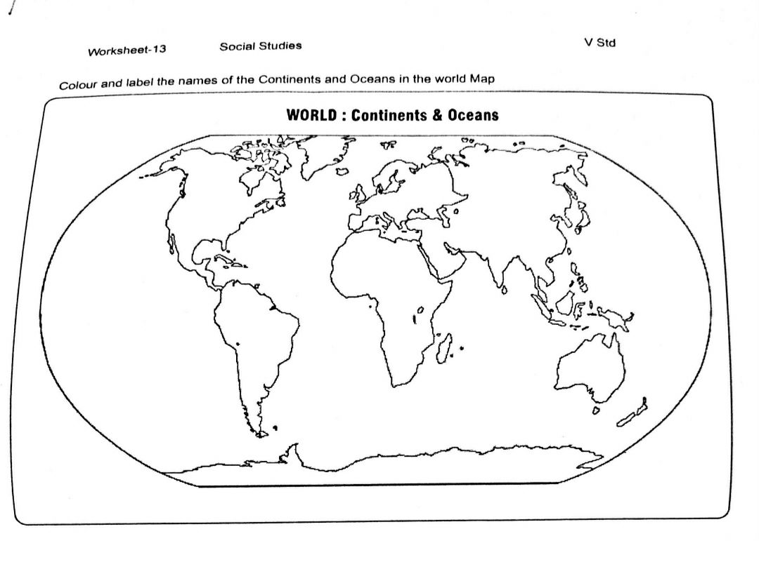 Worksheet 22 - Social Studies - Assignment - Teachmint Inside Continents And Oceans Worksheet Pdf