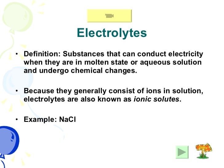 electrolyte examples chemistry