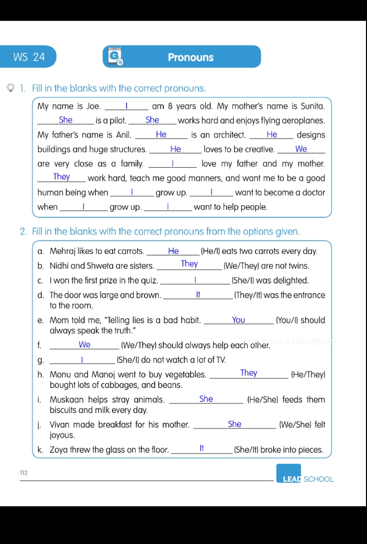 Fill in the correct pronoun | Samokatschool.ru