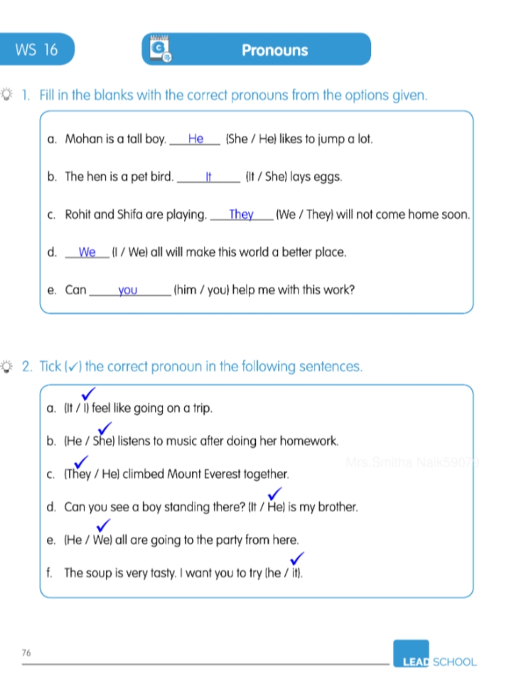 Fill in the correct pronoun | Samokatschool.ru