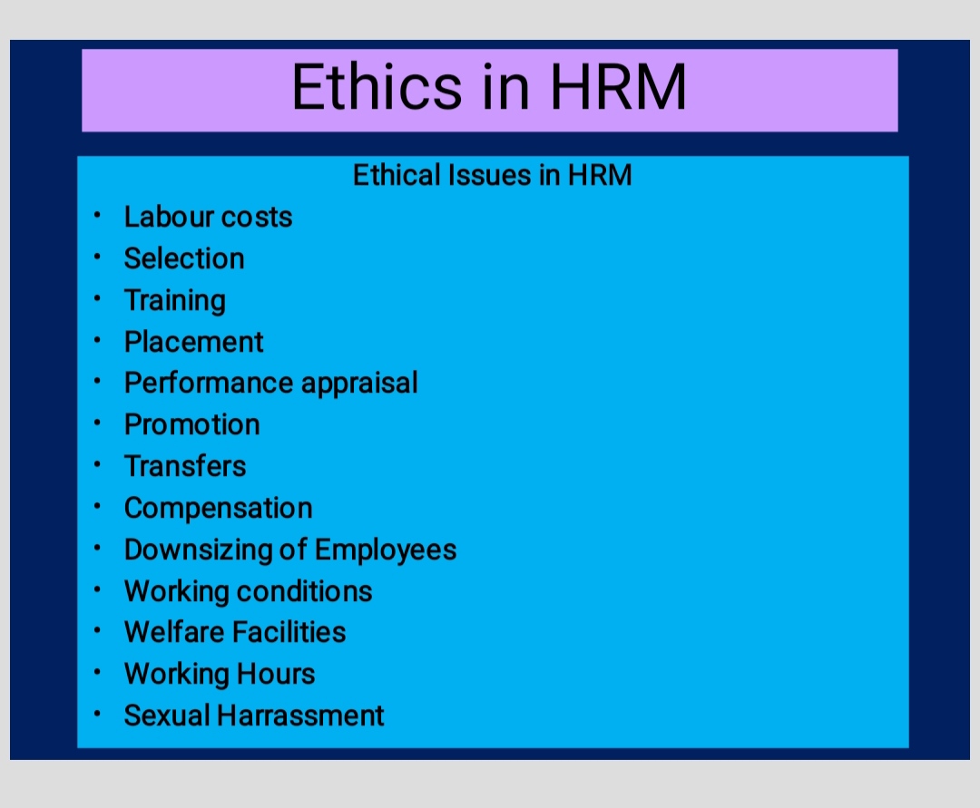 Ethics In HRM Business Ethics And CSR Notes Teachmint