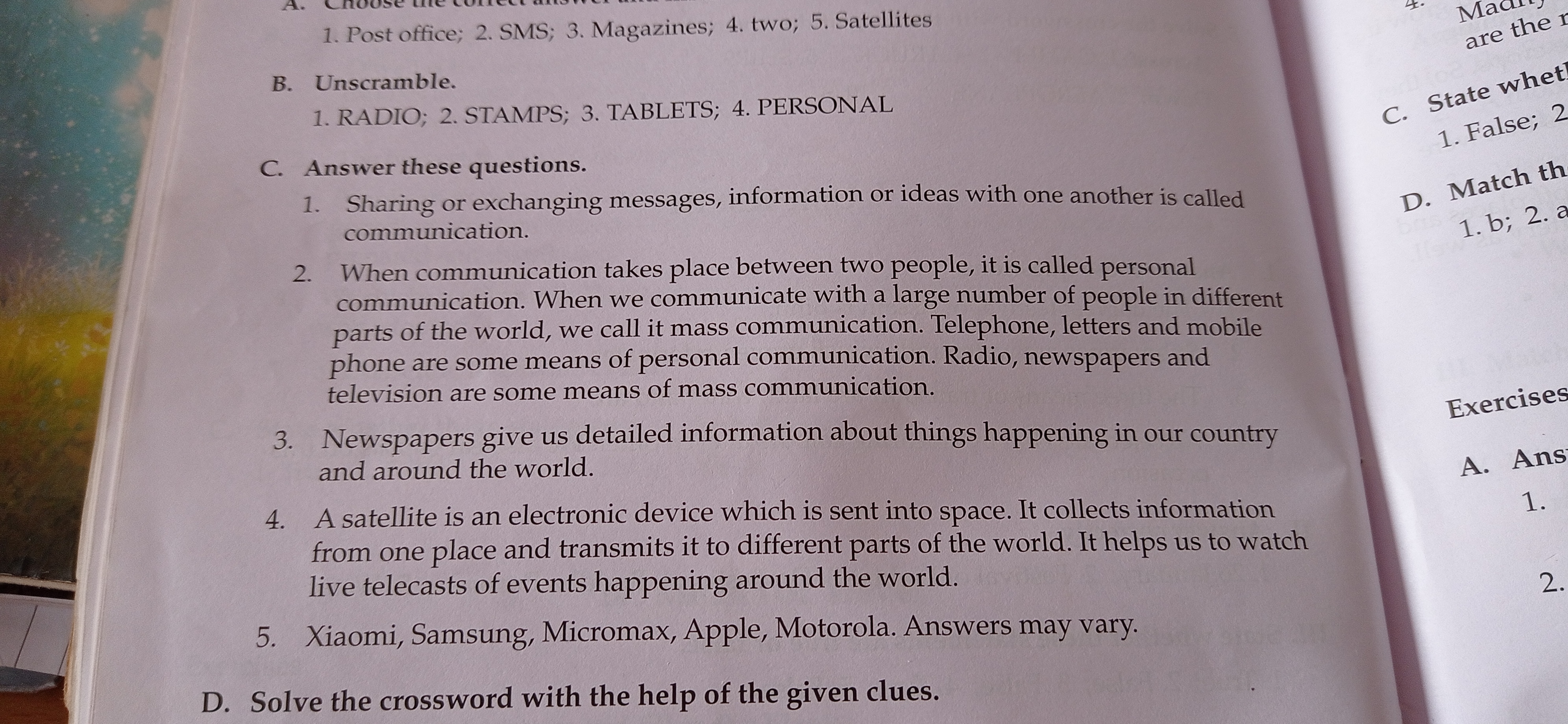 means of personal communication