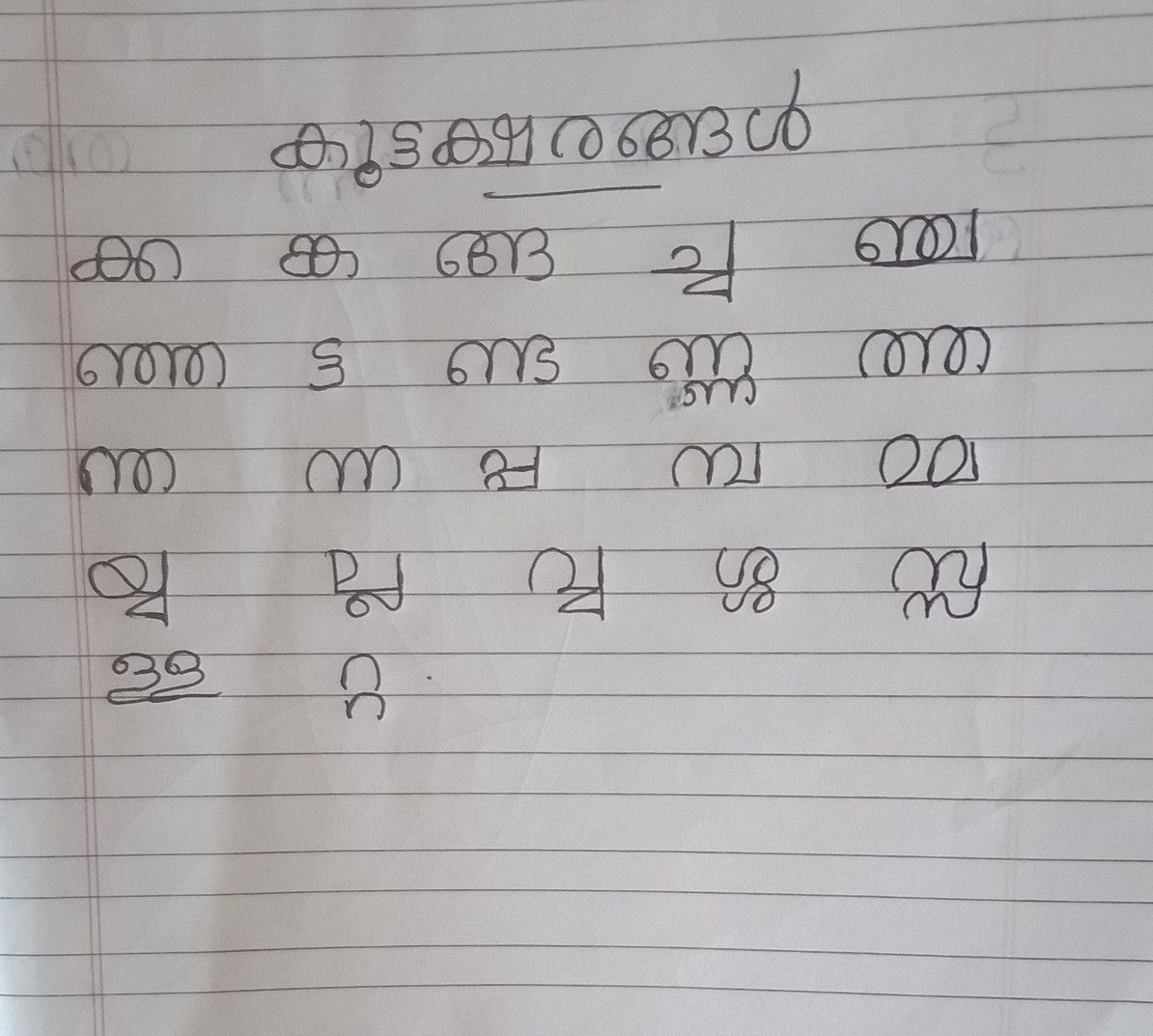 assignment malayalam writing sample