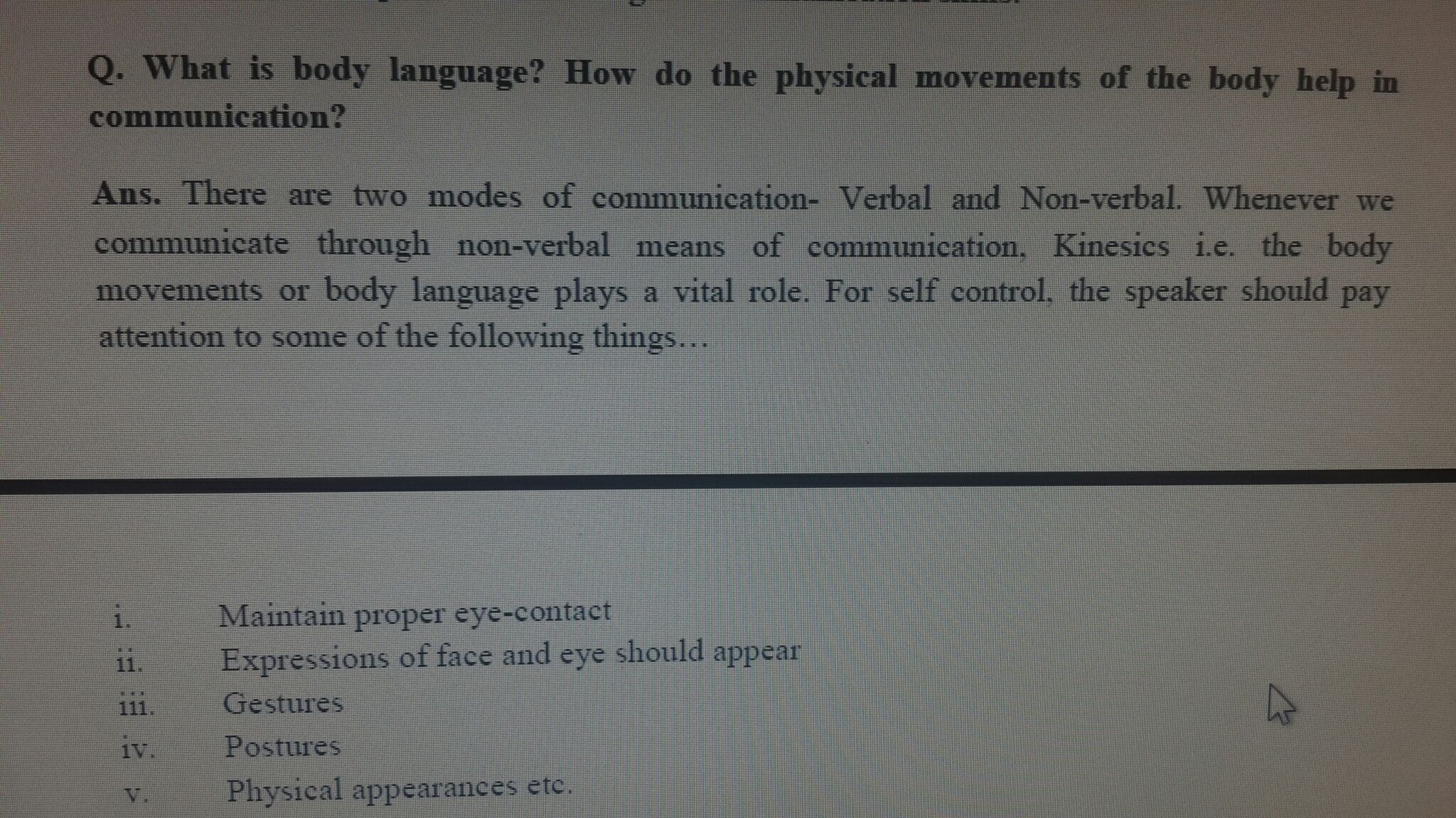 Body Language - Ss1 - Notes - Teachmint