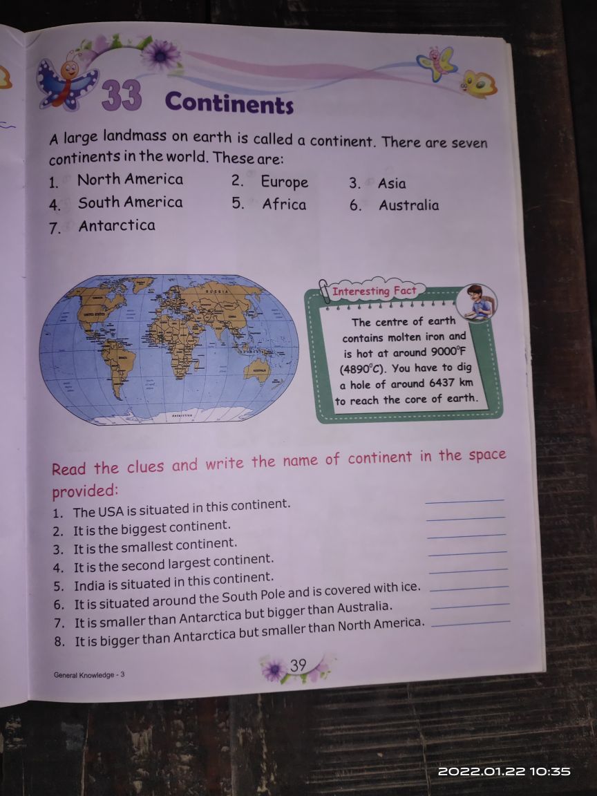 Continents - Computer - Assignment - Teachmint