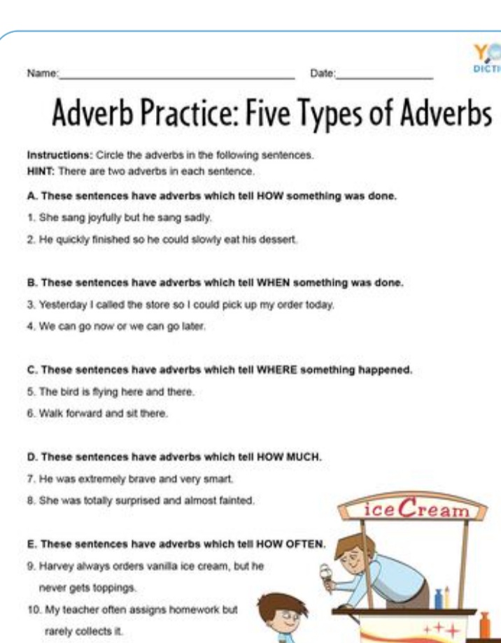 Adverb - English - Notes - Teachmint