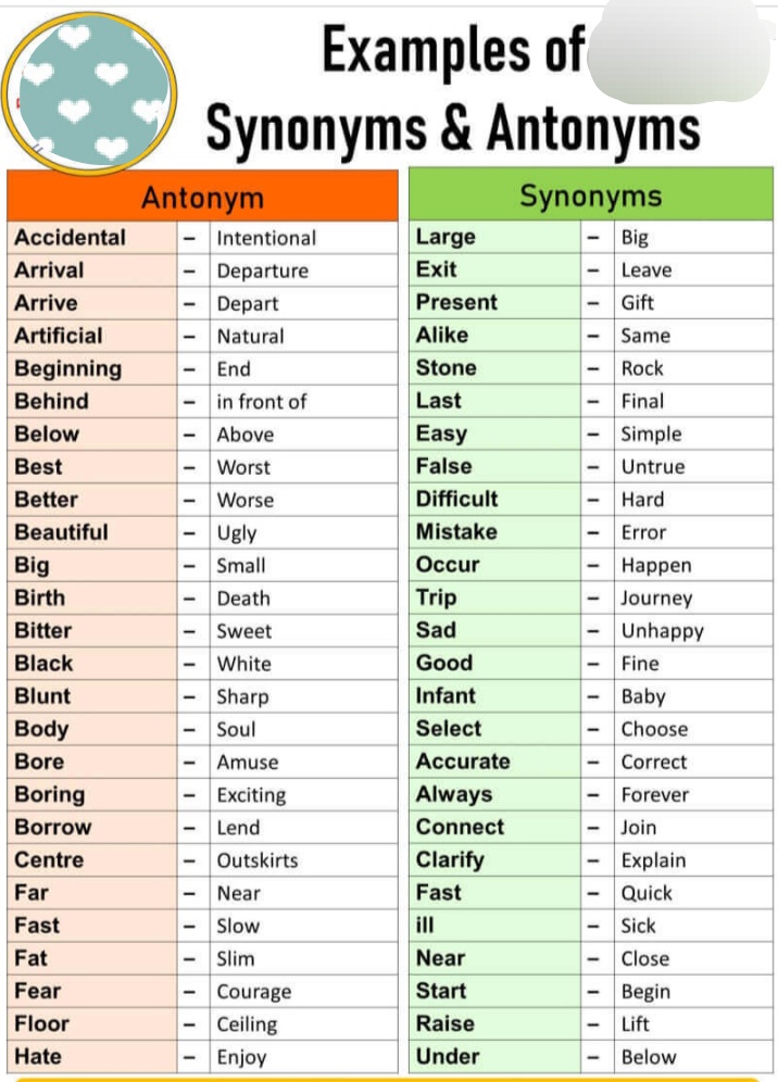 Synonyms and Antonyms in 1st Grade