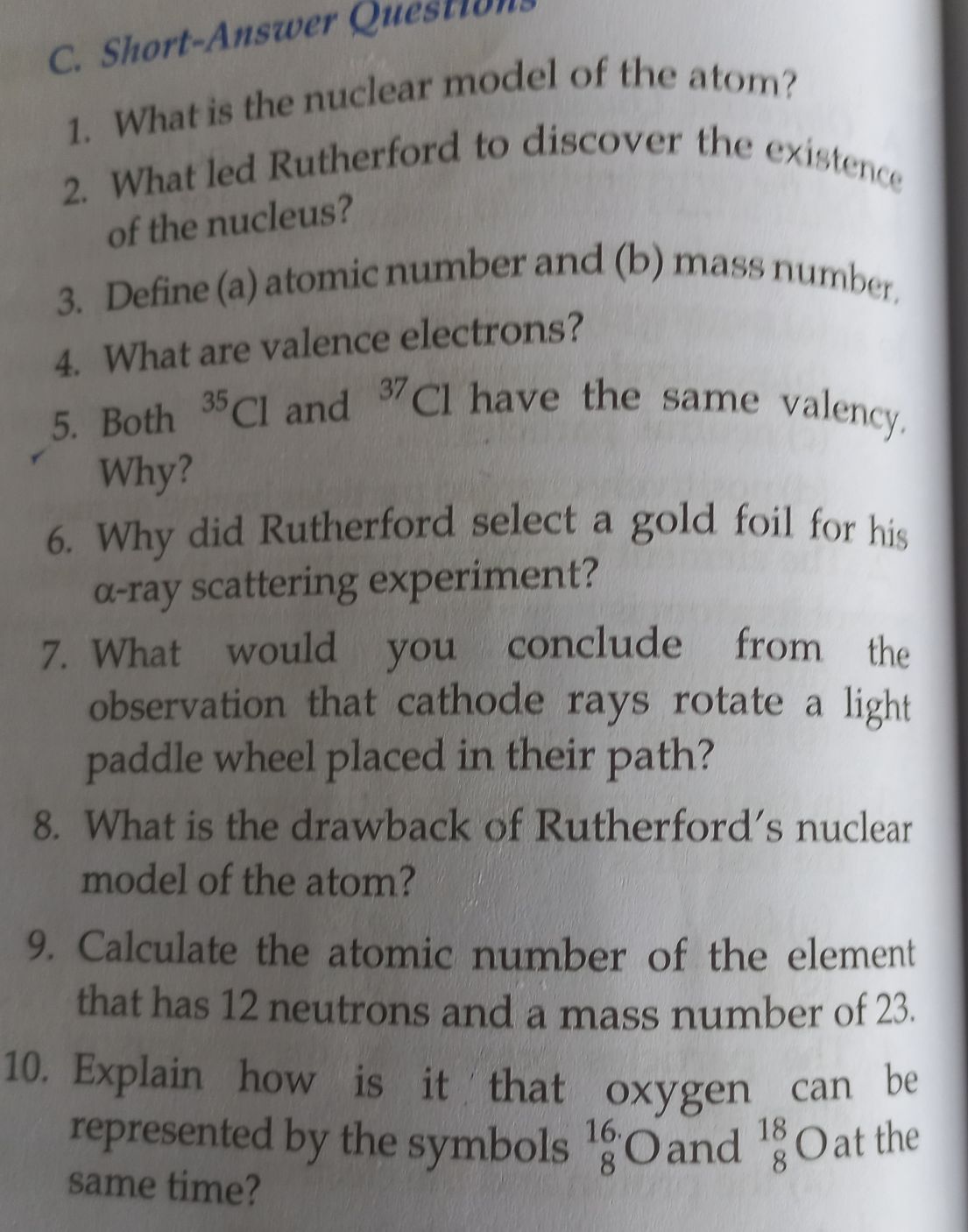 Atomic Structure Science Assignment Teachmint