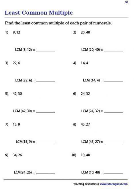 LCM - Maths - Assignment - Teachmint