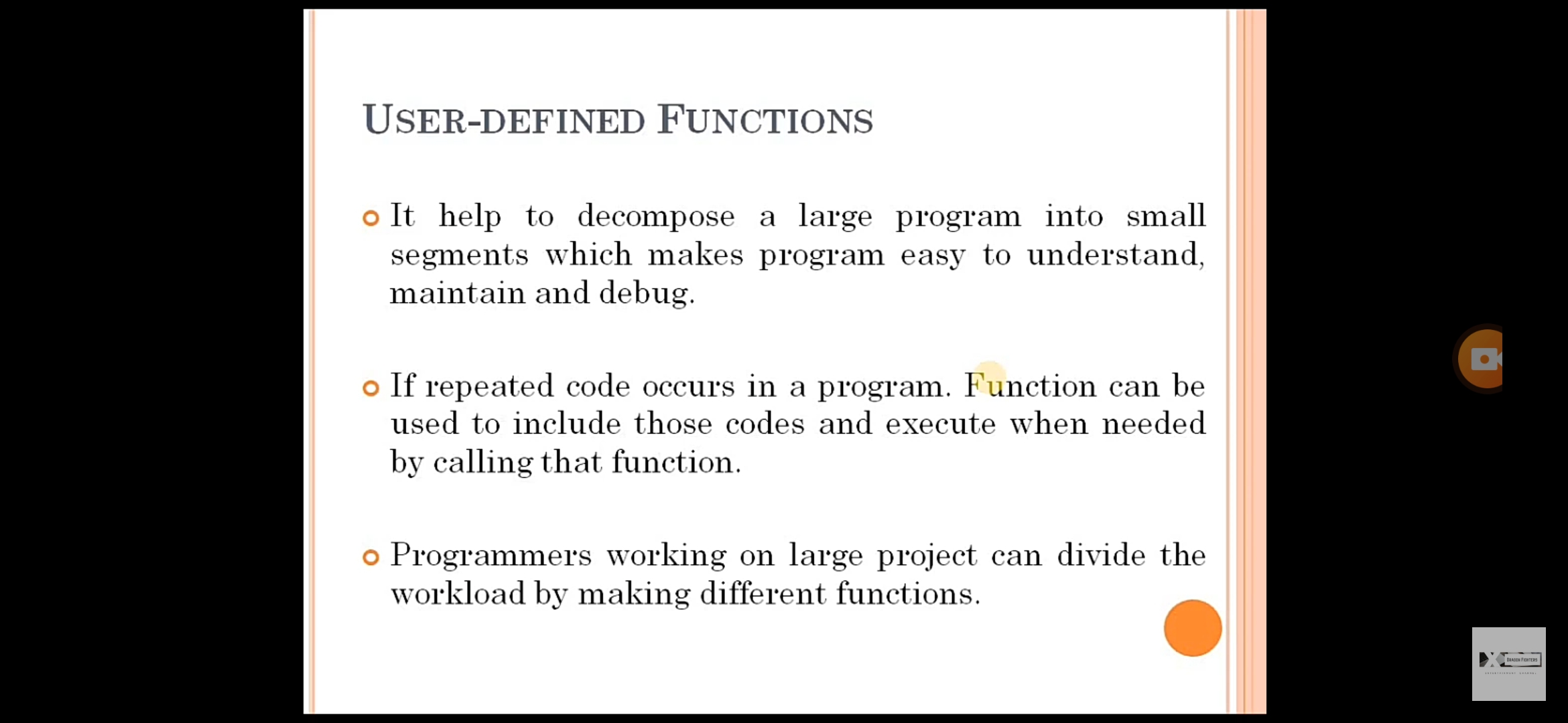 give a presentation on advantages of user defined functions