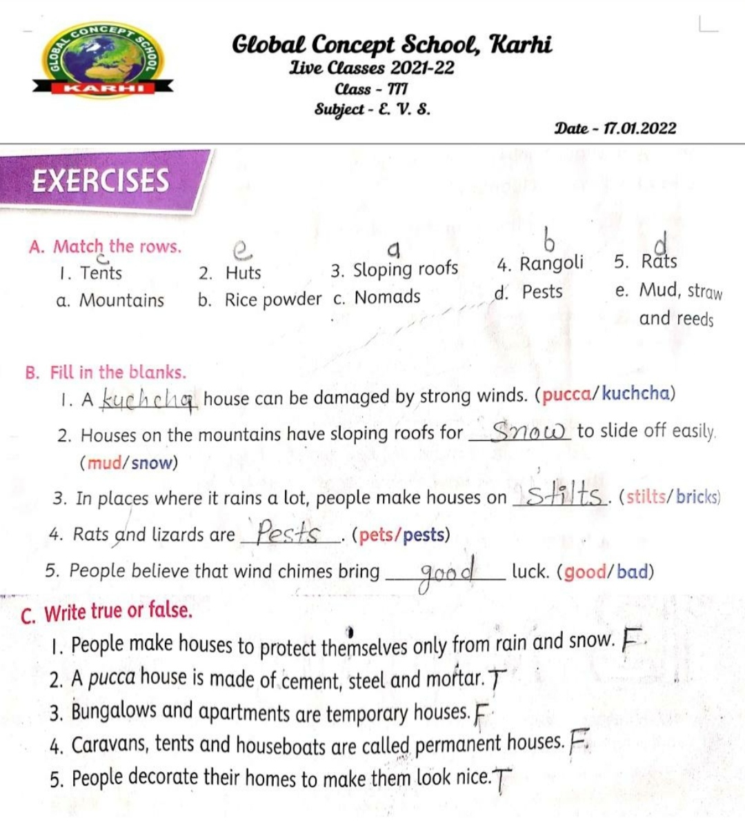 Chapter -12 Our Shelter - E. V. S. - Notes - Teachmint