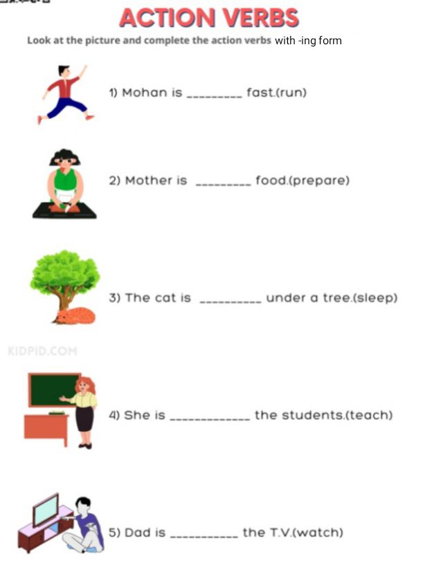 Past Tense of Regular Verbs Printable Worksheets for Grade 2 - Kidpid