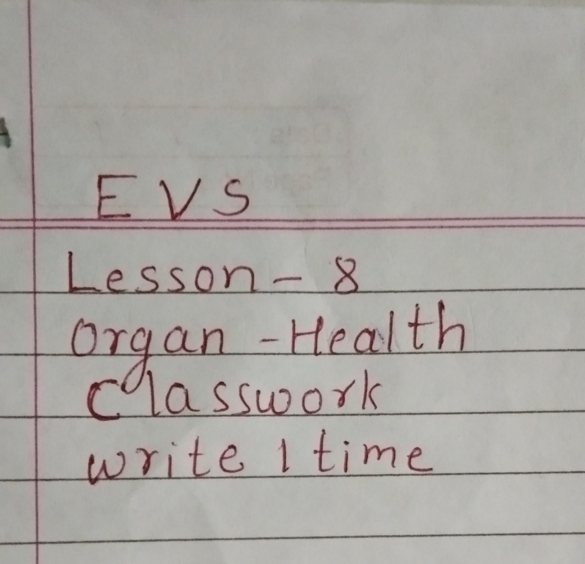 Evs Home Work - EVS - Notes - Teachmint