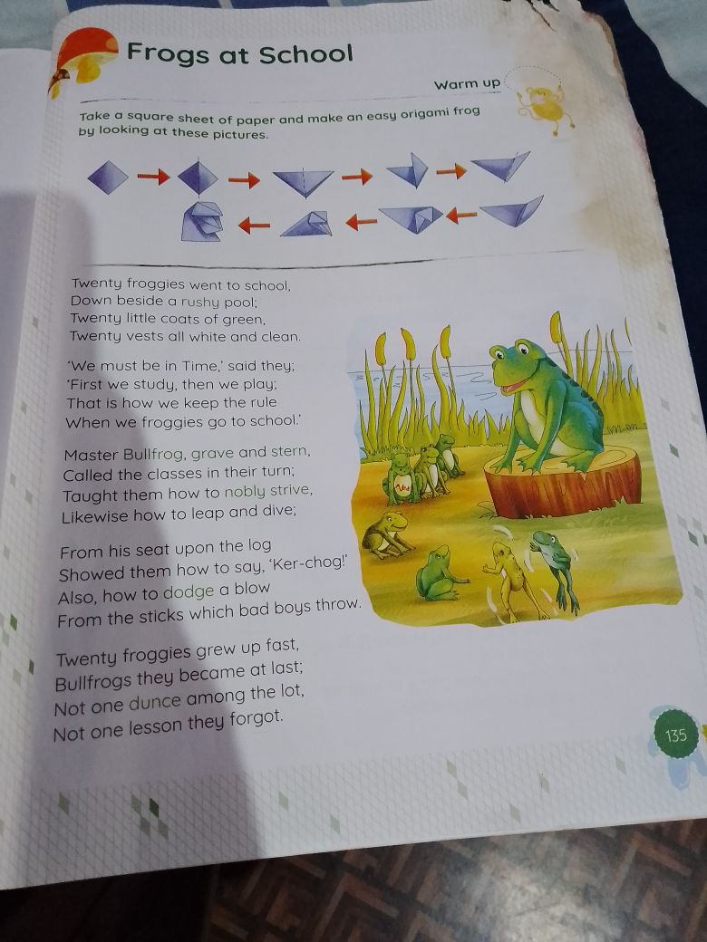 Frog At School English Assignment Teachmint